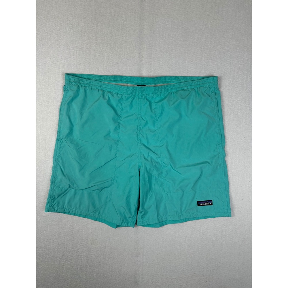 Patagonia Baggies Shorts Mens Large Teal Green 7 Inch Inseam Swim Trunks Nylon